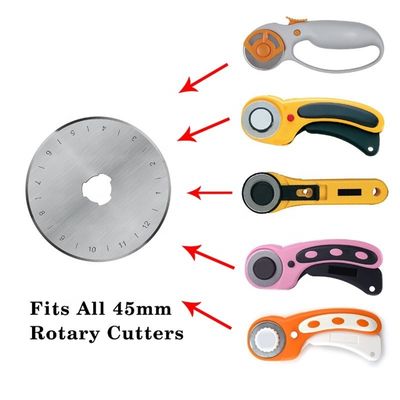 Rollerring 45mm Rotary Fabric Cutter Blade 5 Pieces Fit For Olfa Alfa Rotary Cutter